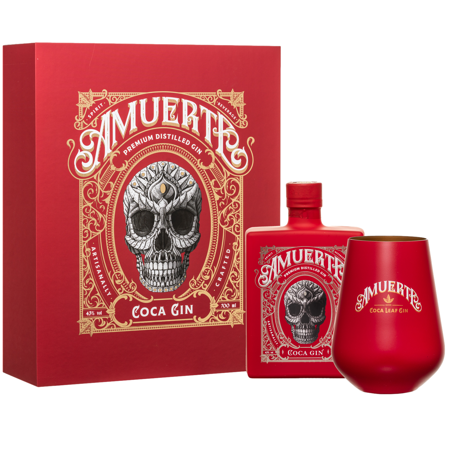 Amuerte Red Gin 0.7l 43° + 2 Glasses